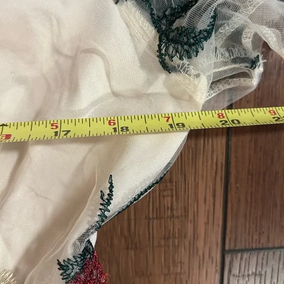 Elegant Boho Champagne Tone Floral Embroidered Patchwork Pleated Jumpsuit - Picture 6 of 9